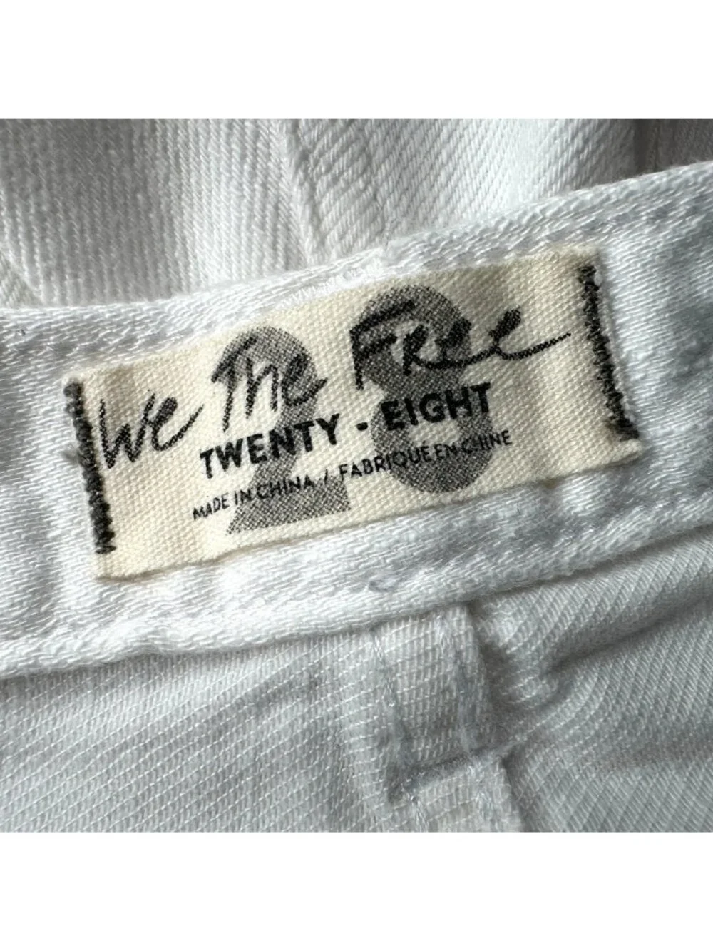 Free People We The Free Womens 28 Shorts Good Vibrations Cutoffs White Denim